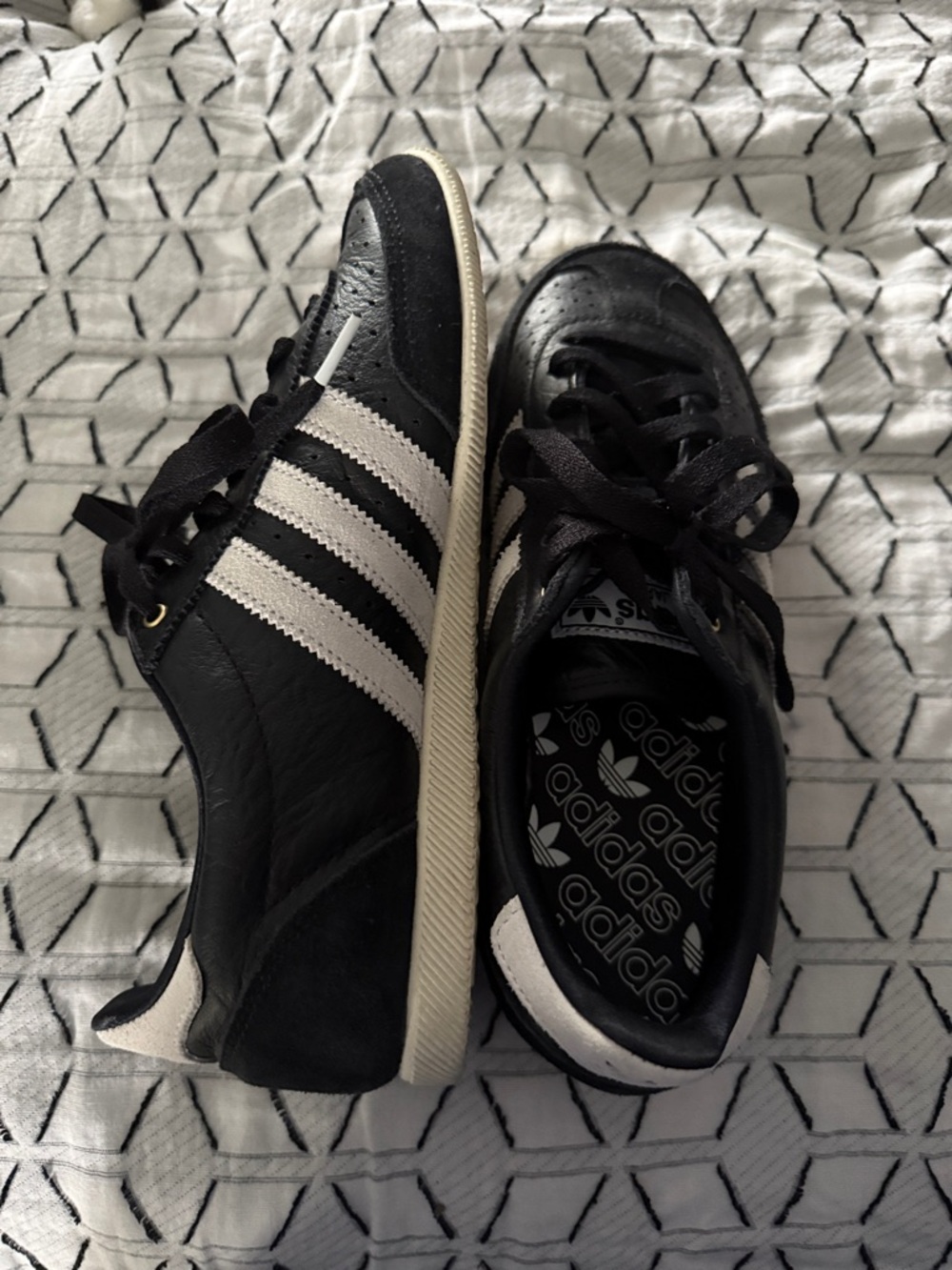 adidas Japan Black with White Stripes Retro Low-Top Sneakers